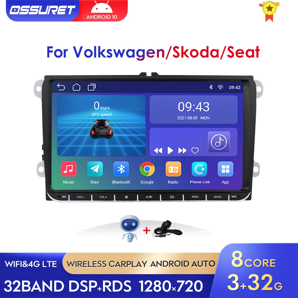 Android 10 Car Multimedia Radio Player For VW Polo Golf Passat Tiguan Skoda Yeti Superb Fabia Octavia Combi GPS Navi DSP Carplay |