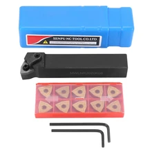 

Set of 20mm Lathe Turning Tool Holder MWLNR2020K08 + 10 WNMG0804 Carbide Inserts