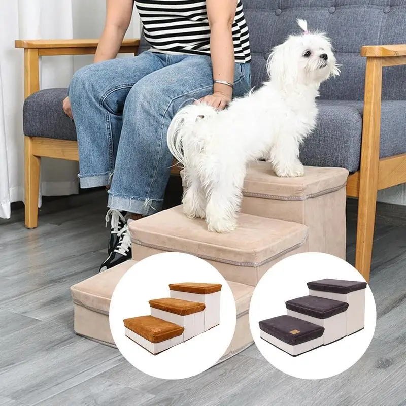 Pet Dog Stairs High Quality Simple And Modern Foldable Storage Case Non-Slip Safety Ramps Puppy Climbing Ladder Pets Supplies