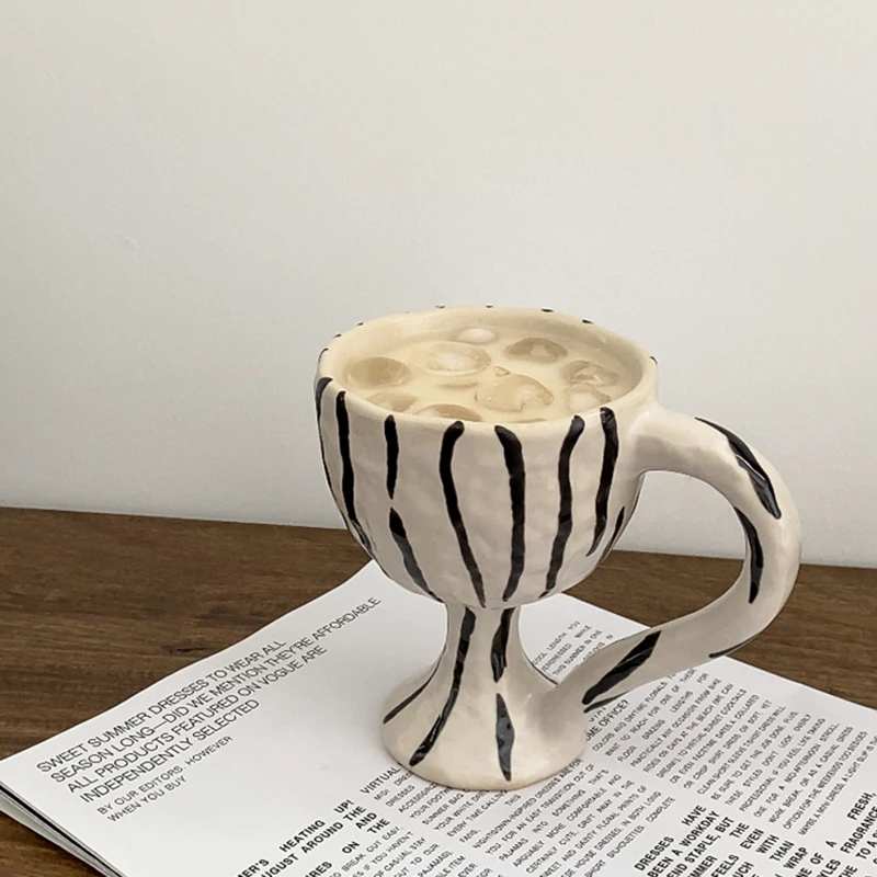 

Vintage Ceramic Cup Tea Set Afternoon Funny Latte Cup Nordic Beautiful Tea Mugs White Japanese Camping Verre Drinkware GPF20XP