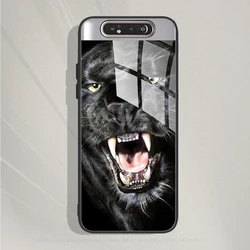 Premium Tempered Glass Back Cover Phone Case with Bumper Protection for Samsung A80 (00048)