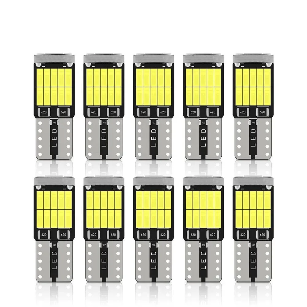 10개입 W5W T10 LED 전구 캔버스 4014 26SMD 6000K 168 194 LED 5w5 자동차 실내 돔등 독서등 번호판등 시그널 램프