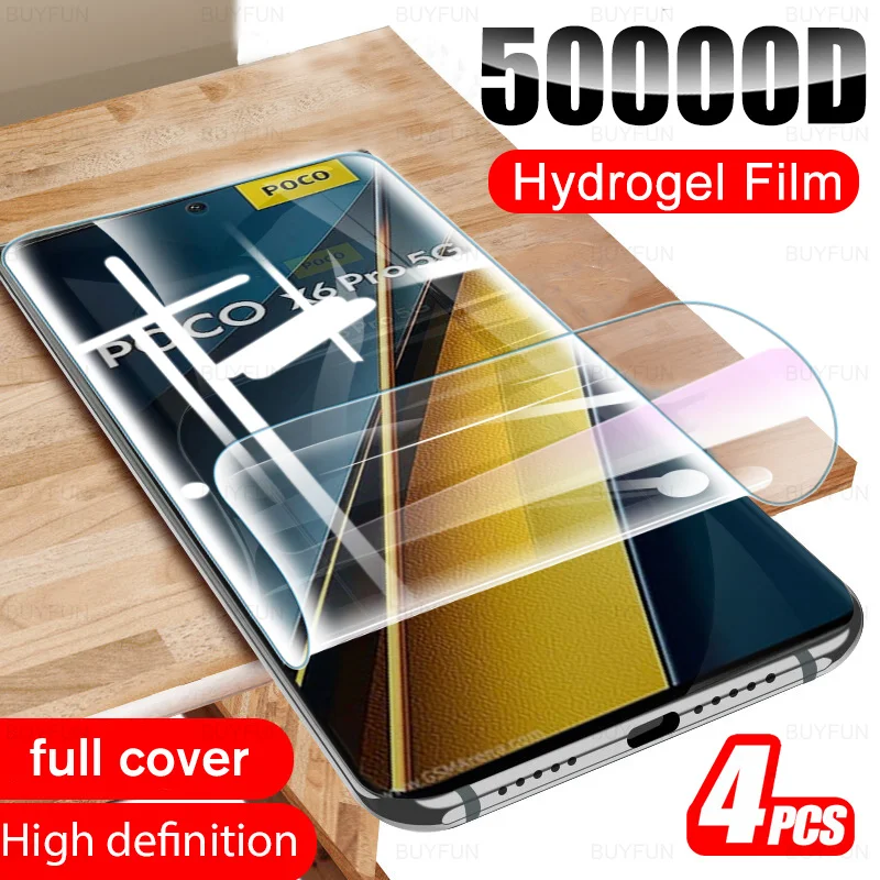 Hydrogel Film HD Screen Protector For Poco X6 X7 Pro F7 Ultra Poco F6 F7Ultra PocoF6 PocoX6 PocoX7 F7Pro X7Pro 5G Not Glass 4Pcs screen protector