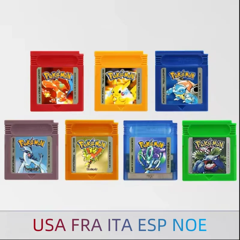 GBC Game Pokemon Series 16 Bit Video Game Cartridge Console Card Red Blue Crystal Golden Green Silver Yellow Multi-language video game cartridge,pokemon cards