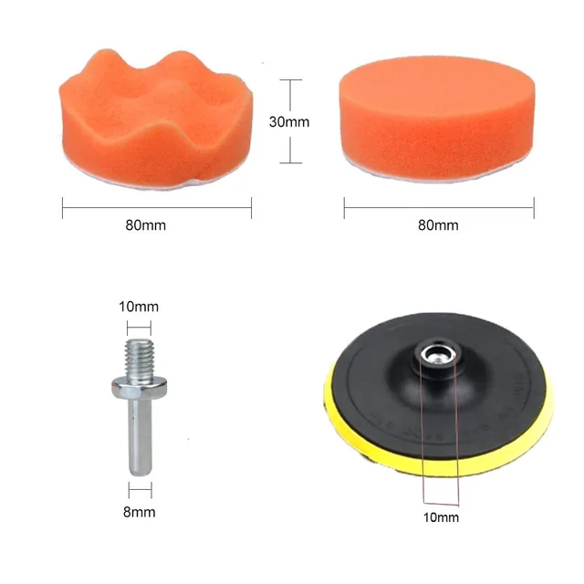 11Pcs Car Polishing Kit Self-Adhesive Buffing Waxing Sponge Wool Wheel Polish Pad for Car Polisher Drill Adapter Detail Cleaning 5