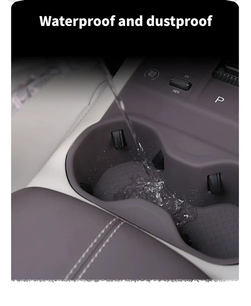 For Byd Song Plus Seal U Dmi Ev 2025 Car Central Control Gear Wireless Water Cup Silicone Mat Waterproof Protector Pad Anti-slip