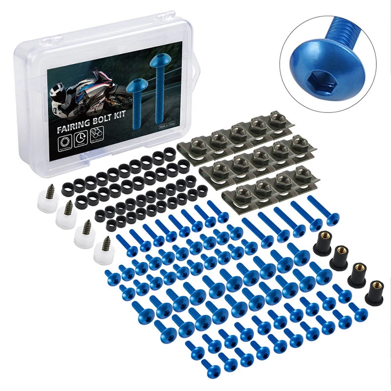 

For YAMAHA TENERE 700 MT07 MT 07 TMAX 500 TMAX 560 FZ6 XMAX MT 09 MT03 177PCS Motorcycle Fairing Bolts Screws Nut Complete Kit