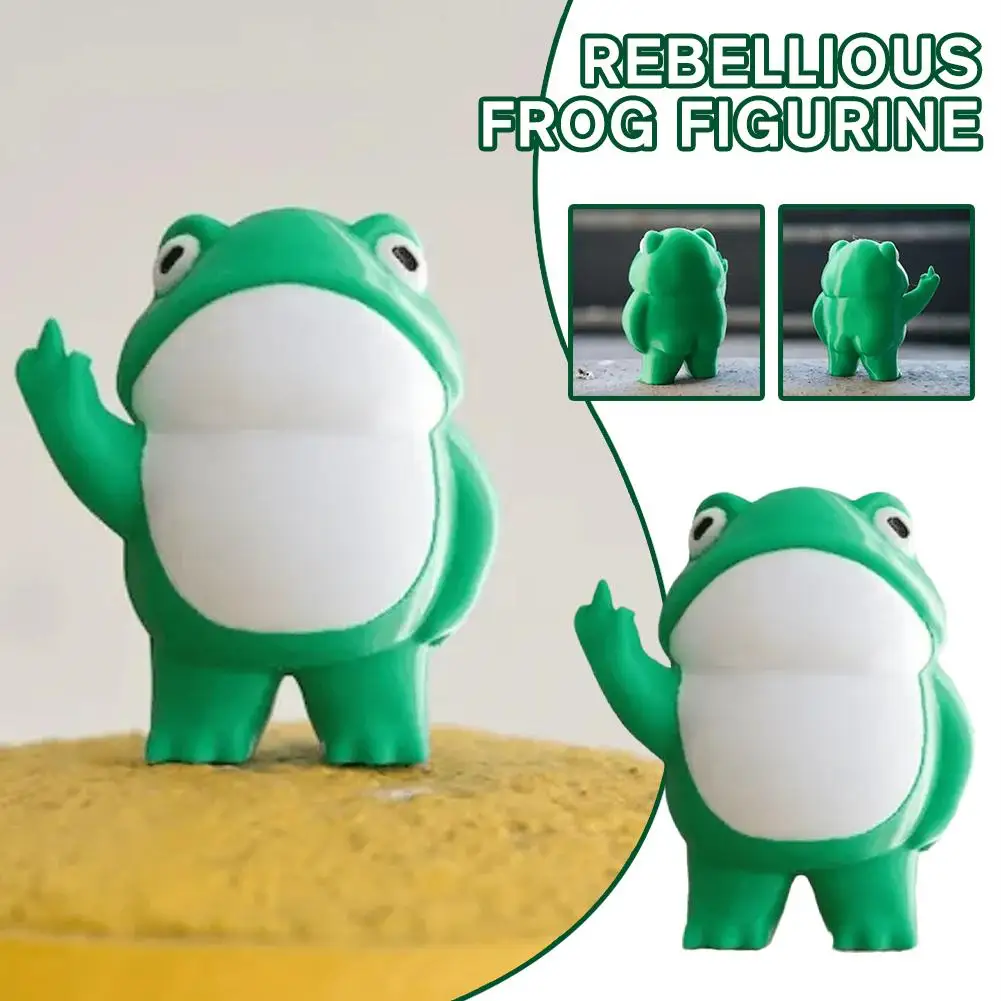 

Cute Little Frog Resin Craft Ornaments Rebellious Frog Miniatures Figurine For Home Room Office Desk Cabinet Decoration Gif K5S0