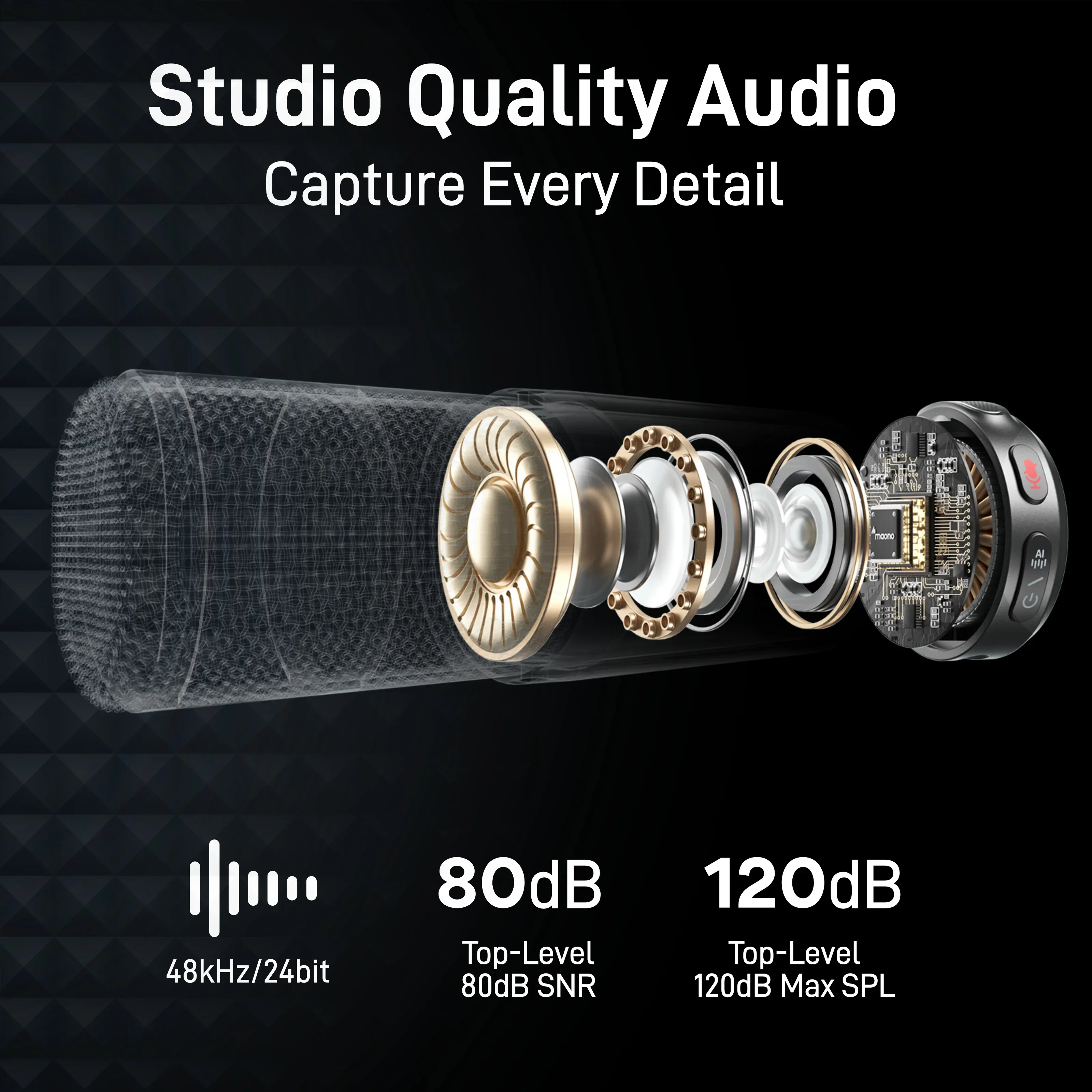 Maono Wave T5 ワイヤレスラペルマイクミニ音声フィルターノイズ