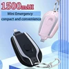 1500mAH Mini Keychain Power Bank Emergency Portable Charger Compatibility for IPhone Samsung Xiaomi Small Size Powerbank 1