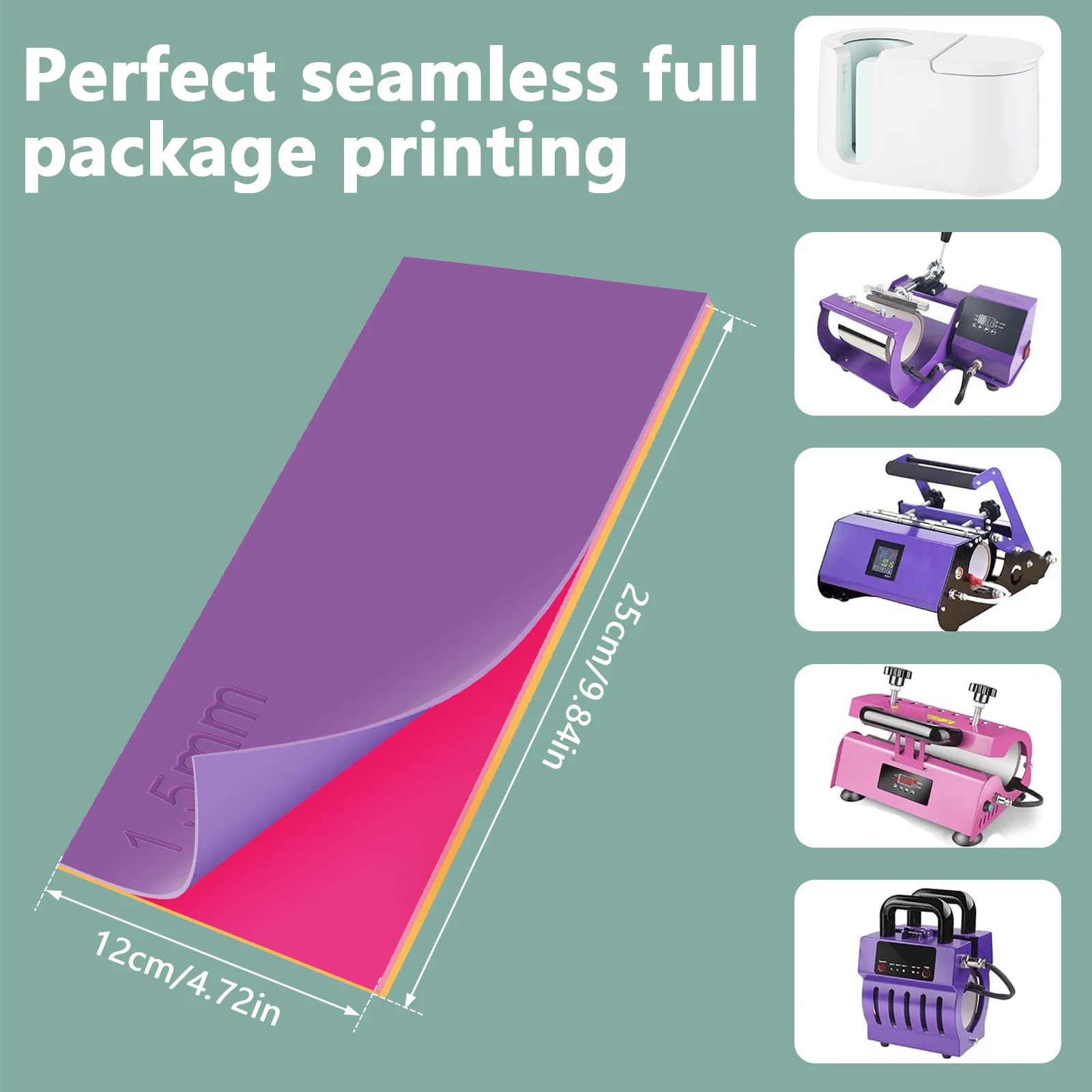 3pcs Sublimation Tumblers Wraps, Silicone Mug Tumbler Wraps in 3 Thickness Mug Press Machine Tumblers Blanks Sublimation