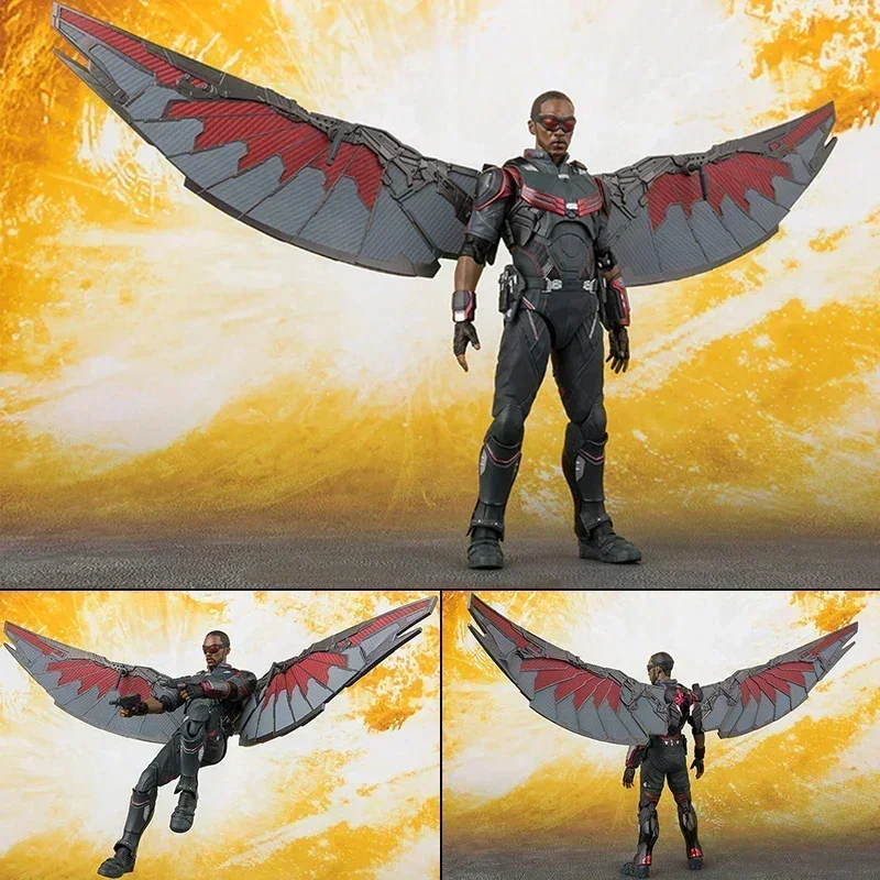Marvel Avengers Captain America Figure Sam Wilson Action Figures Falcon Statue Giunti Mobili Raccogliere Ornamento Modello Decor Gift