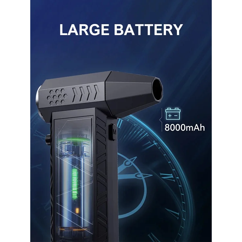 300000RPM Turbo Jet Blower Vacuum X9 High Speed Air Blower Wireless Compressed Air Duster Portable Turbo Fan Jet Dust Blowing