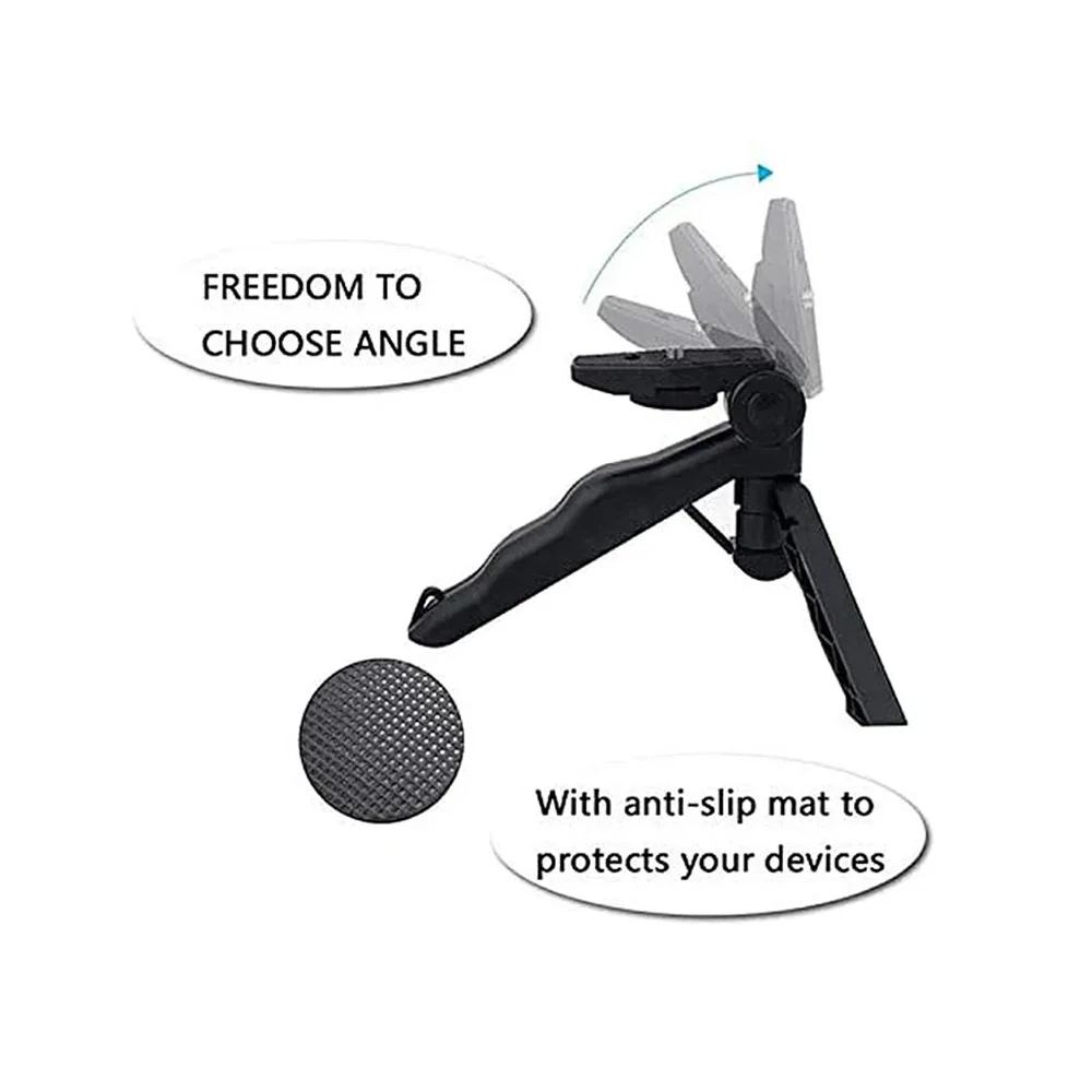 Compact Handheld Tripod Stand with Phone Mount for Cameras and Smartphones