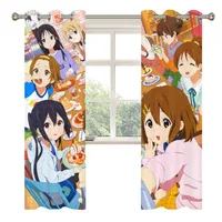 New Debut Anime Kawaii K-on! Blackout Curtains  for Bedroom Thermal Window Treatment Curtain 2 PC  2