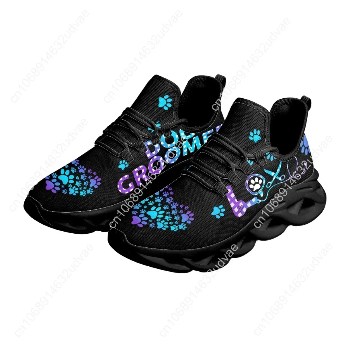 Dog Groomer Design Women Breathable Mesh Sneakers High Quality Black Fashion Gym Casual Platform Sneakers Zapatos