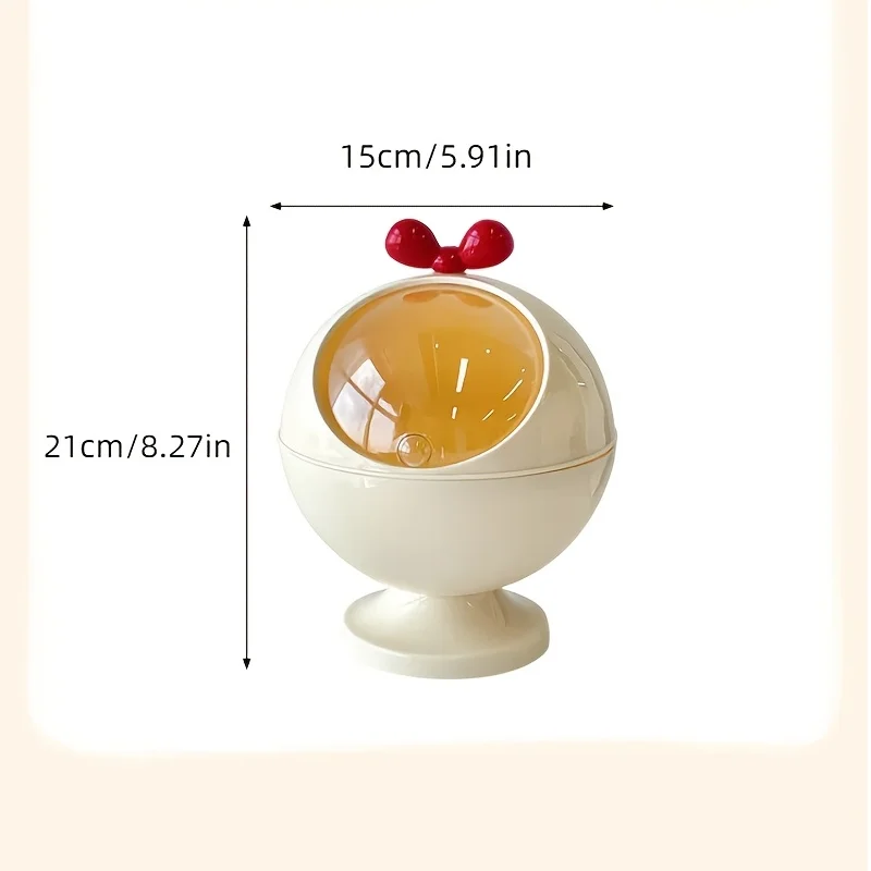1 classic cream colored circular plastic tabletop storage box with transparent lid, suitable for living rooms and coffee tables 4