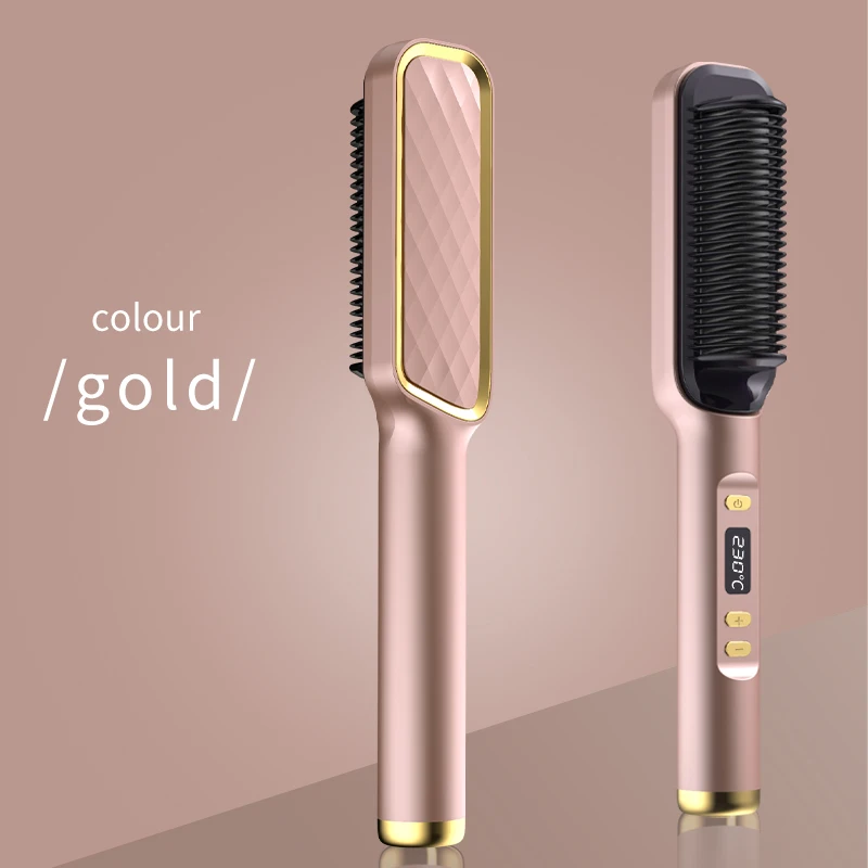 Straightening Brush Multifunctional Straight Hair Electric Hot Comb Straightener Comb Negative Ion Anti-Scalding Styling Tool wireless hair straightener heating negative ion straight curling hair comb rechargeable anti scalding electric hair care brushes