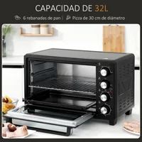 Mini four électrique, 32L, 1600W, 52,2x38,1x33,5 cm, noir, salle de bain, MCOM 5