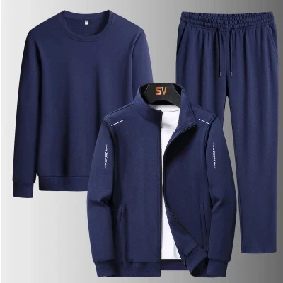 thumbnail image 1 of Conjunto de chándal para hombre, chaqueta y pantalones deportivos de talla grande 8XL y 7XL, moda de otoño y primavera, 1 of 4