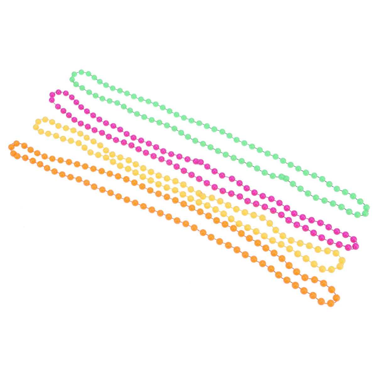 

4pcs Neon Bead Necklace Plastic Beaded Ball Chain Necklace Party Dress Up Costume Accessories