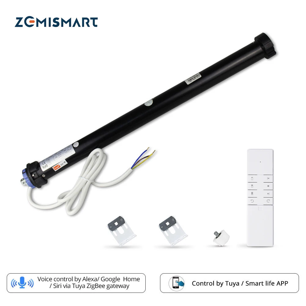 

Zemismart Tuya Zigbee Roller Shade Blind Motor for 40mm 50mm Tube Alexa Google Home Voice Control Smart Life Remote Control