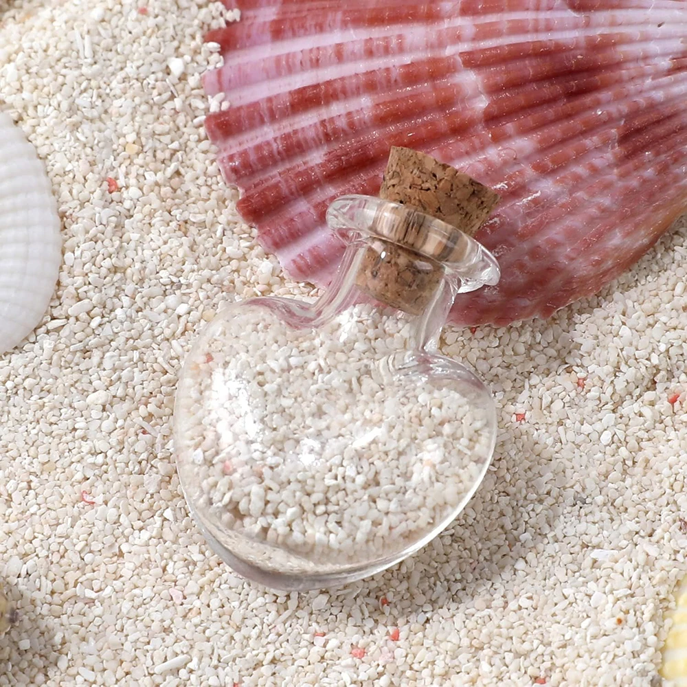 12 Pieces Mini Glass Bottle Cute Jars Vials with cork Wish Bottle glass vial pendant (Love Heart) 6