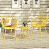 3 Piece Patio Bistro Set, All Weather Heavy Duty Table and Chairs Set of 2 with Widen Seats, Outdoor Furniture Set 2