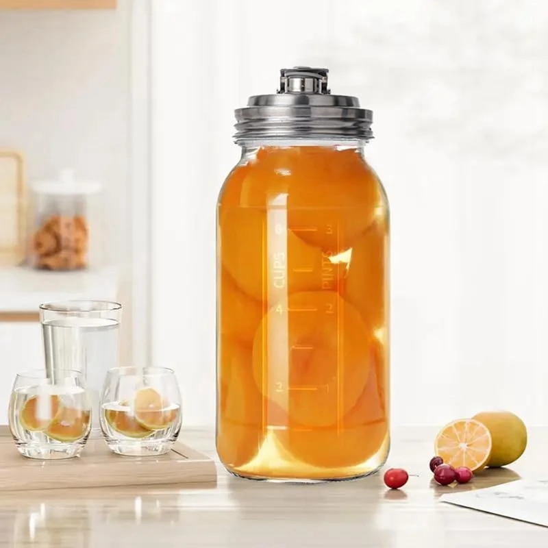 2Pc Wide Mouth Mason Jar Stainless Steel Pour Spout Lid,Reusable Mason Jar Lids For Wide Mouth Jars,Without Handle