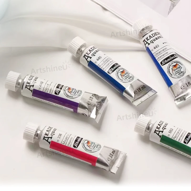 24 Colors Premium Water Color 15ML Tin Tube for Schmincke Akademie Aquarell-College Watercolor Artist Student Art Supplies