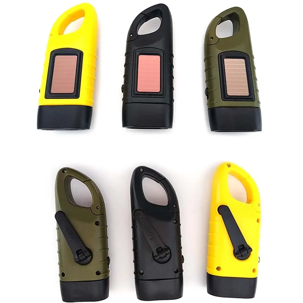 

Mini Dynamo flashlight Emergency Hand crank Solar Flashlight Rechargeable LED Light Lamp Charging Powerful Torch Camping Light