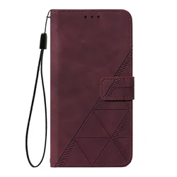 Geometrische Leren Wallet Case - Premium Smartphone Hoes