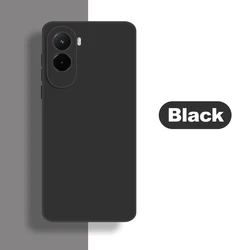 Soft Liquid Silicone Durable Bumper Shell Protective Phone Case for POCO M7 4G (Black)