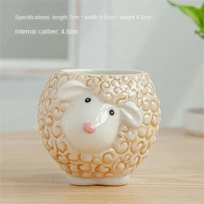 2~8PCS Ceramic Animal Flower Pot , vintage vase 5