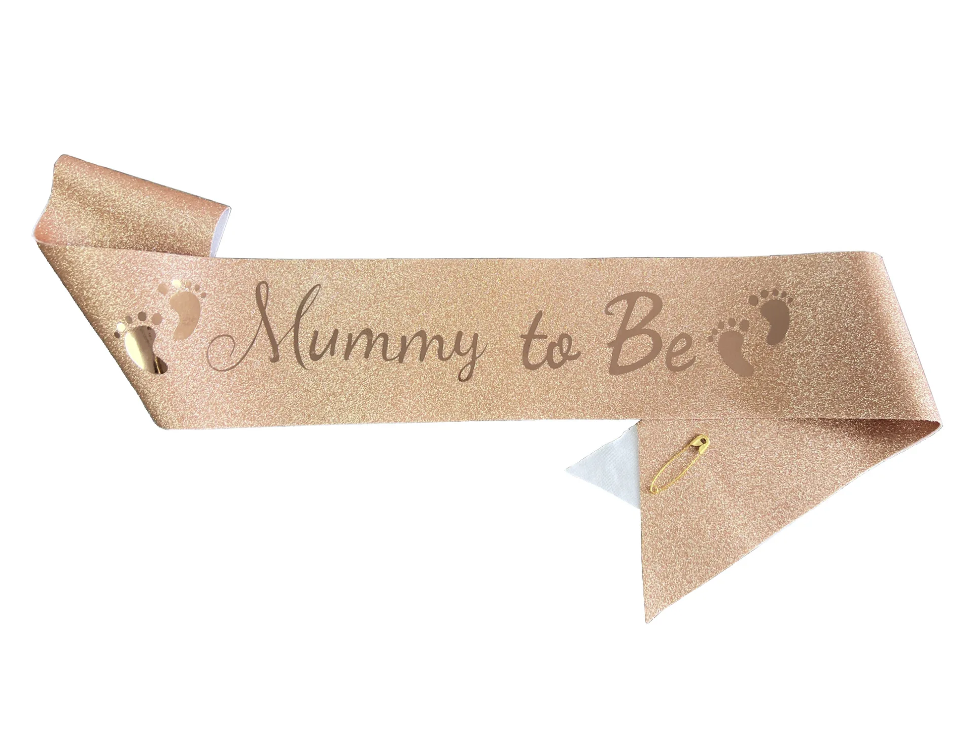 Glitter Satin Sash Set for Expectant Parents - Baby Shower & Gender Reveal Party Decoration