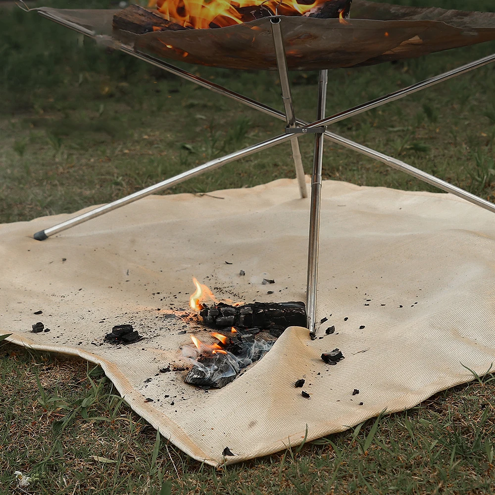 Tapis Anti-feu En Fibre De Verre Pour Camping, Barbecue - Isolation Thermique, Ignifuge, Grand Format