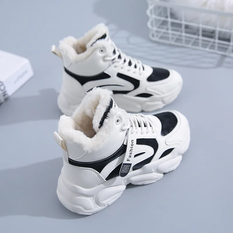 Winter Sneakers Women Platform Fur Running Shoes for Women Soft Sport Shoes Woman Chunky Wedge Footwear 169