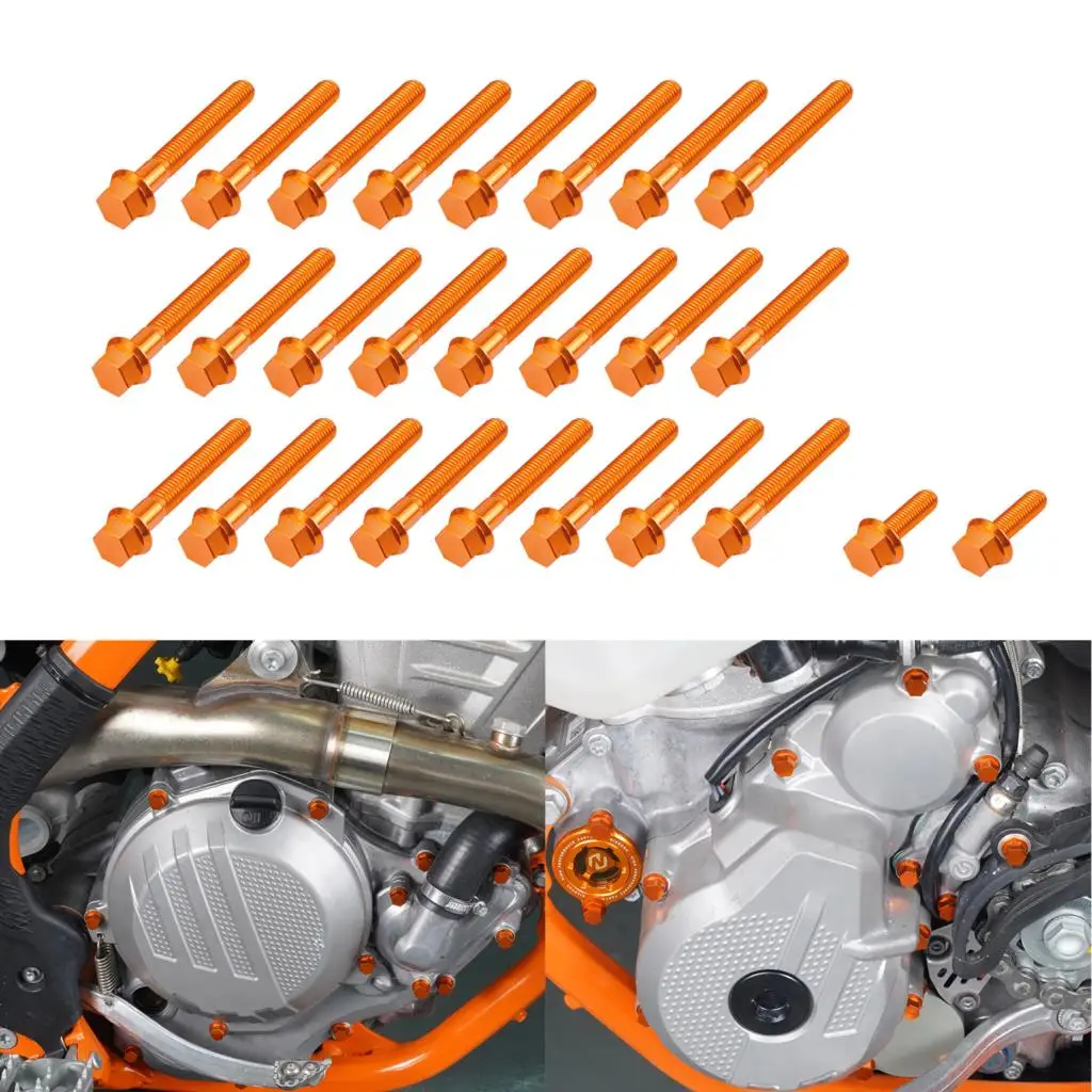 

26PCS M5 M6 Engine Bolts Kit Clutch Ignition Cover Oil Filter Cover For KTM 390 DUKE 390 Adventure 2013-2022 2021 2020 2019 2018