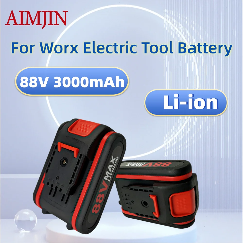 88V 3000mAh Rechargeable Li-ion Battery for Worx Cordless Screwdriver Power Tools Replacement Battery