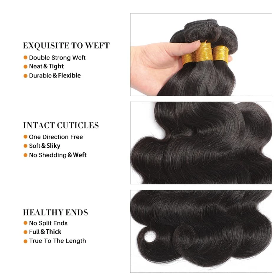 8 -32'' Inch Body Wave Bundles Human Hair Extensions 100% Remy Human Hair Thick Raw Indian Bundles 1/3/4 Pcs Double Weft