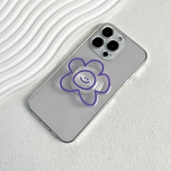 Original Design Expression Flower Mobile Phone Holder - Popular Foldable Grip and Simple Style Stand (PURPLE)