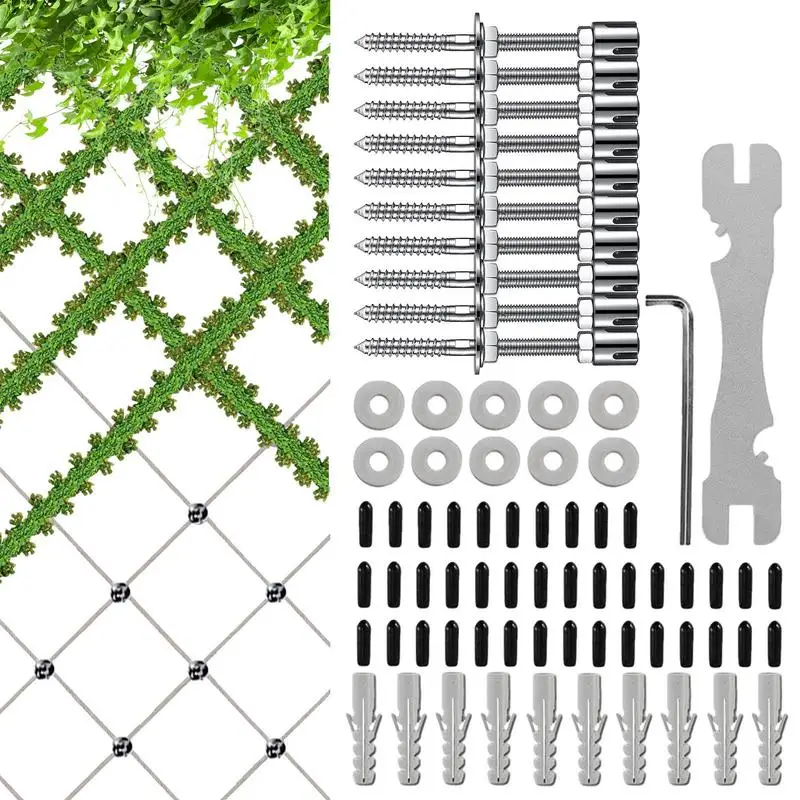 Stainless Steel Trellis Plant Climbing Green Wall Mesh Professional Complete Wire Rope Mesh For Plant Climbing Kit Wire Trellis