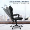 Executive Office Chair Massage High Back Leather Office Chair with Footrest Reclining Computer Desk Chair Lumbar Back Support 6