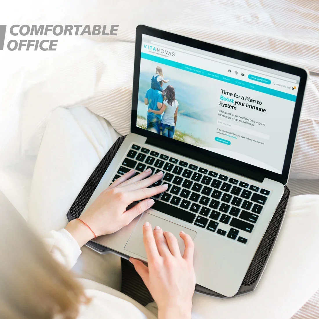 Laptop Cooling Stand for 12-17 Inch Laptop Cooler Holder, 5 Quiet Fans, 5 Angle Adjustable with Phone Holder