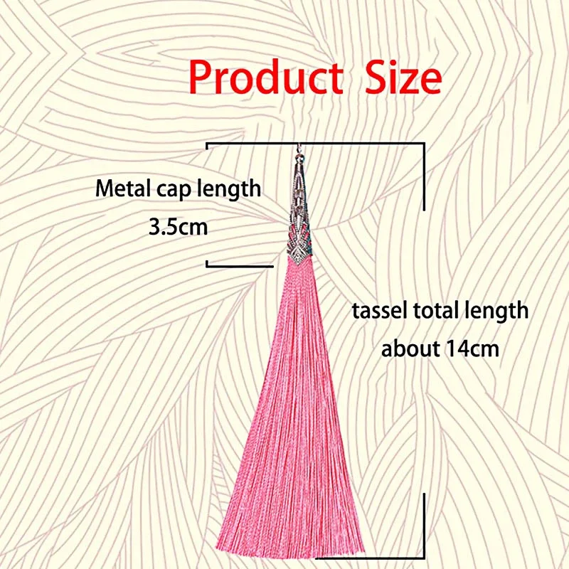 2PCS 14cm Cone Alloy Cap Silk Tassel Fringe Sewing Bang Tassel Trim Decorative Curtain for Craft Jewelry DIY Graft Making tassel fringe tassel decoration tassel accessories tassel trim