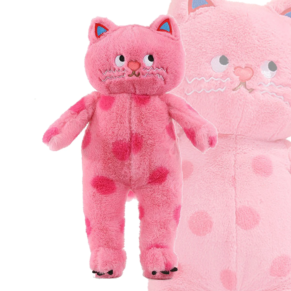 Smiling Critters plush toy pink polka dot plush cat puff plush doll decoration soft filling toy children's gift 4
