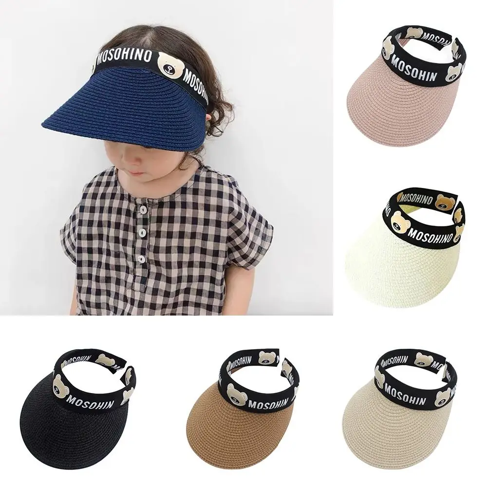 

UV Protection Sun Hat Fisherman Hat Sun Protection Breathable Empty Top Hat Wide Brim Beach Visor Caps Baby Children