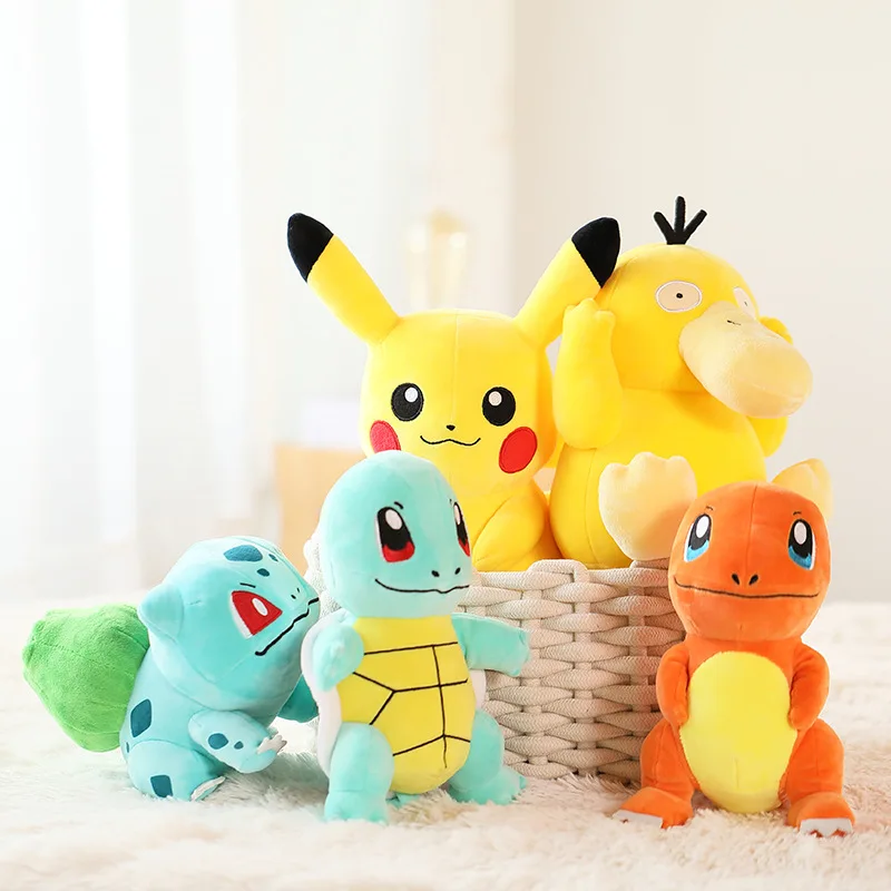 Oryginalne Pokemon wypchane pluszowe zabawki Pikachu Charizard Bulbasaur Jenny żółw lalki Anime prezent urodzinowy dla dzieci