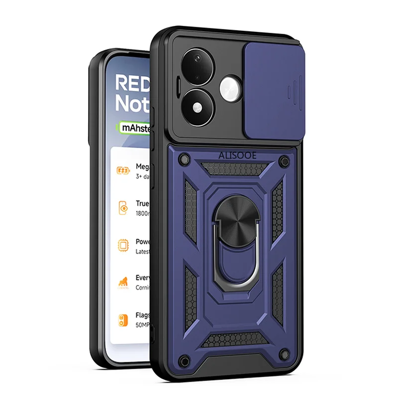 Shockproof Armor Case with Magnetic Holder Ring Stand and Enhanced Protection