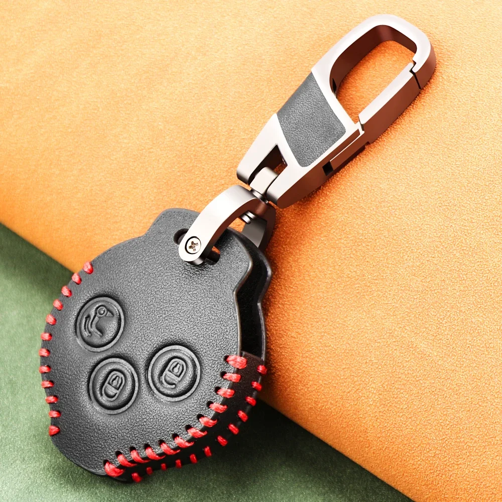 Leather Car Key Case Remote Cover For Mercedes Benz Smart 451 Chiave Roadster Crossblade Fortwo Roadster K Forfour Accessories key case cover,key case
